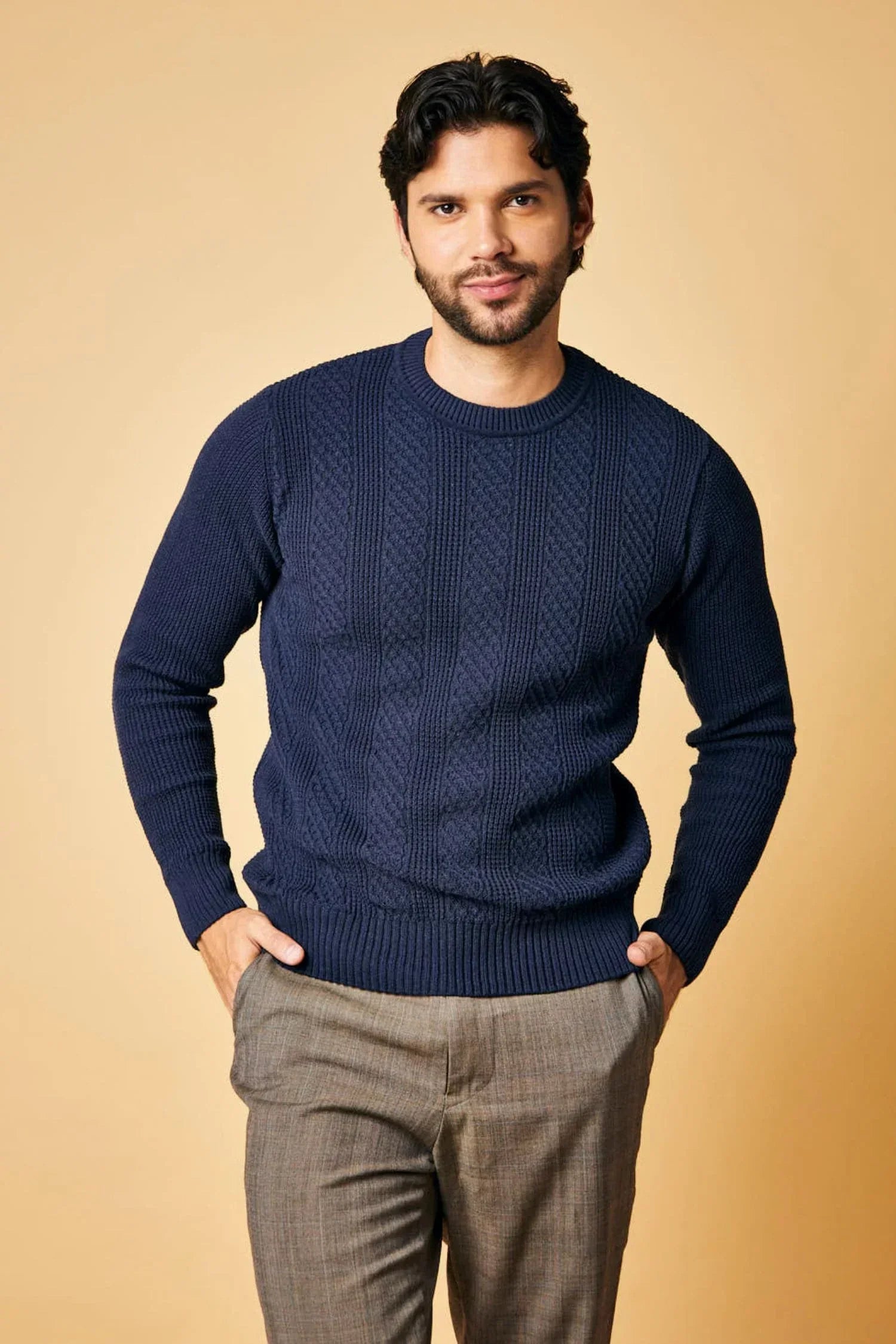 Suéter Cajicá en algodón regenerado trenzado perlado – Hombre